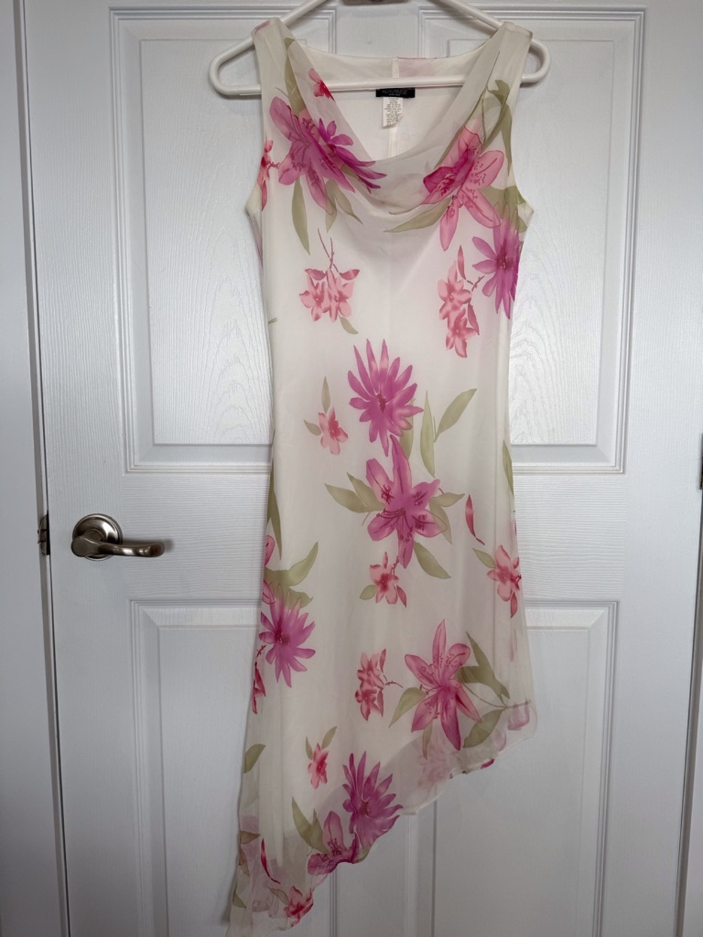 Alyn Paige whimsigoth Fairycore dress floral mesh overlay asymmetrical hem lined